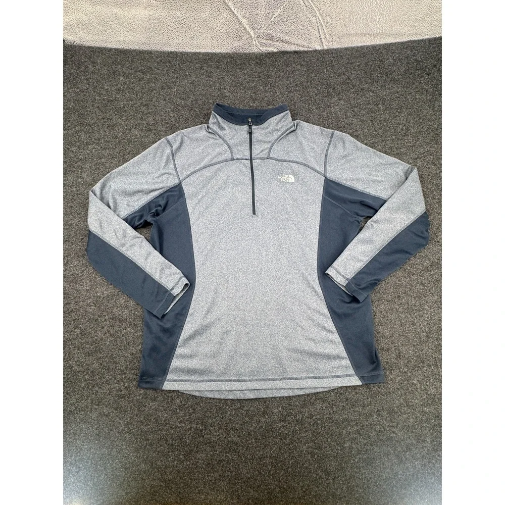 The North Face Never Stop Exploring Jacket Men XL Gray Black 1/4 Zip Performance